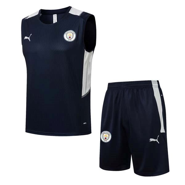 Trikot Manchester City Ärmellos 2022 Blau